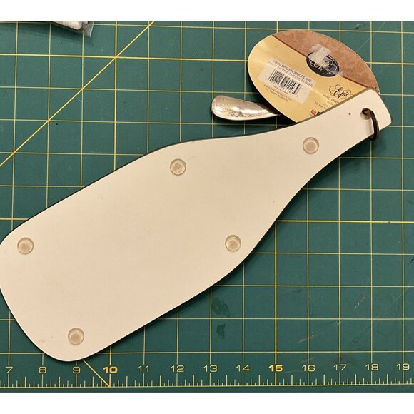 Pinot Noir Wine Bottle Cheese Server with Silver Plated Spreader Tempered Tray - Picture 5 of 5